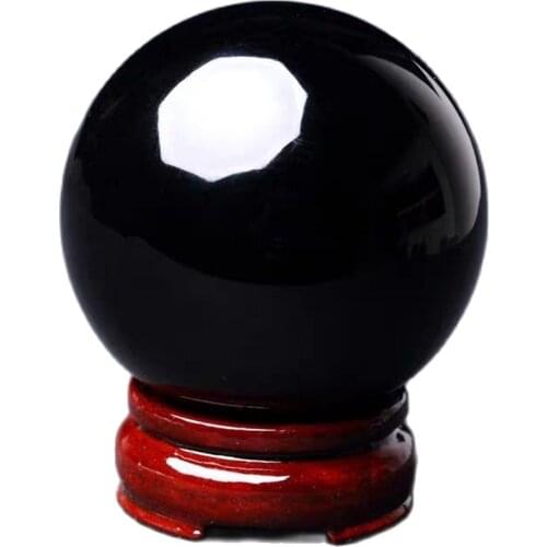 1pcs Crystal Ball Asian Rare Black Obsidian Sphere Crystal Ball Healing Stone Decor Feng Shui Natural Quartz Sphere Healing