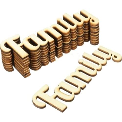 10 Pieces random style!Wooden Family Word Letters Alphabet Script for Family Tree Crafts Home DIY Decorations