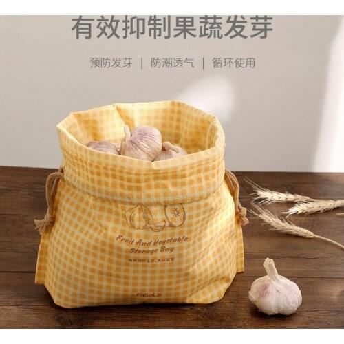 2pcs Home Storage Bags for Kitchen Food Vegetables Onions Potatos Tomato Fruits Garlic Storage Fresh Resealable Shopping Bag