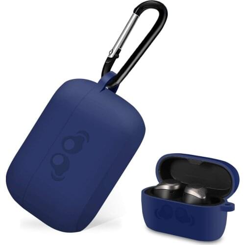 2020 Released Soft Silicone Skin Shock-Absorbing Protective Case Cover with Keychain for Jabra Elite Active 75t Back LED Visible