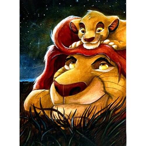 5D DIY Diamond Painting Lion King Simba Kit Full Drill Square Diamond Embroidery Mosaic Art Picture of Rhinestones Decoration