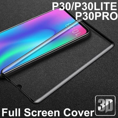 9H 3D Tempered Glass LCD for P30 Curved Full Screen Protectors Film Cover for Huawei P30/P30 Lite/P30 Pro Protective Film