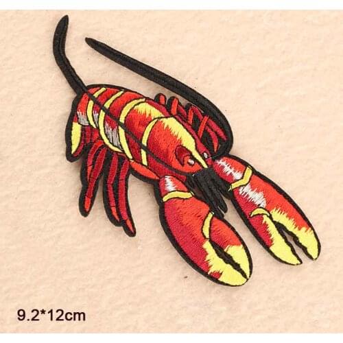 Shark Parrot Lobster Iron On Embroidered Clothes Patches For Clothing Stickers Garment Wholesale