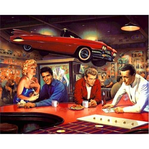 Diy 5D Diamond Painting Elvi Presley Monroe and car Cross Stitch Diamond Embroidery Full Drill Resin Diamond Mosaic Home Decor