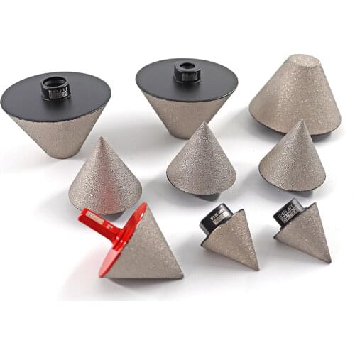 DT-DIATOOL 2pcs Dia 50/82mm Vacuum Brazed Diamond Milling Chamfer Finger Bits for Tile Stone Countertop 5/8-11 or M14 Thread