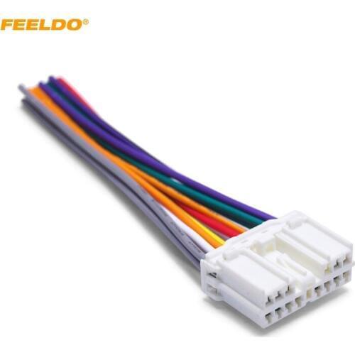 FEELDO 1PC Car Audio Stereo Wiring Harness Adapter Plug For Mitsubishi Grand/Pajero Lioncel Joyear OEM Factory Radio Tail Wire