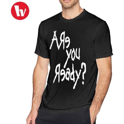Korn T Shirt Are You Ready White Text T-Shirt Short-Sleeve 100 Percent Cotton Tee Shirt Funny Tshirt