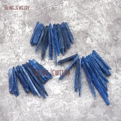 Graduated Raw Rough Blue Kyanite Point Beads Pendant Healing Crystal Point Pendant PM27423