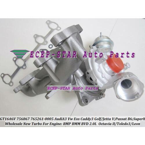 GT1646V 756867 765261 765261-0002 765261-0003 03G253014N 03G253016H Turbo For AUDI A3 VW Golf Jetta Toledo BMP BMM BVD DPF 2.0L