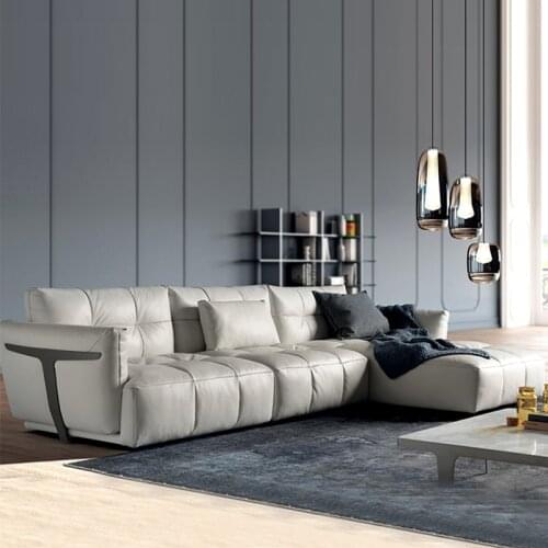 Italian design post modern 3 seater & chaise longue sofa set couch cover living room leather natuzzi herman sofa