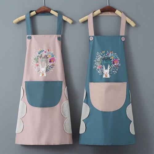 Kitchen Aprons Household Aprons for Kitchen Wipeable Waterproof Oil-Proof Aprons Cooking Baking Tool