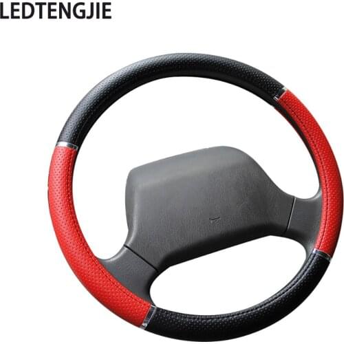 LEDTENGJIE Car Steering Wheel Cover for Trucks, Buses, Buses 36-50CM Pressure Hole Anti-skid Wear-resistant Interior Accessories