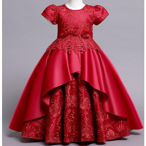 Summer Flower Girls Dress Embroidery Wedding Party Dress Kids Dresses For Girls Costume Elegant Princess Dress Children Clothing