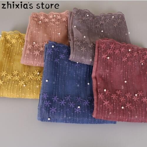 Luxuey hijab scarf women long shawl wrap muslim headband maxi islamic Sjaal Head scarf Muslim women girls lace hijab instant cap