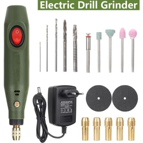 Mini Electric Grinder Drill Set Grinding Drilling Milling Polishing Drilling Cutting Engraving Tool 18000RPM