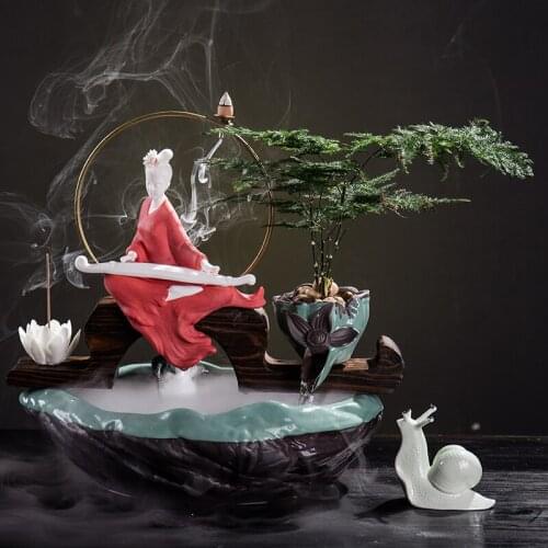 New Chinese Style Running Water Furnishing Articles Creative Feng Shui Plutus Sitting Room Bedroom Fountain Humidifier Desk