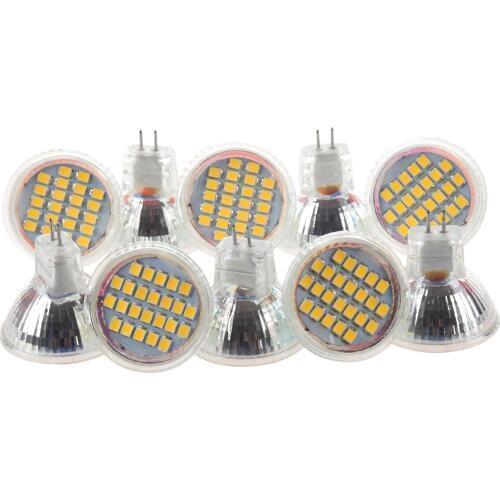 New Style 10pcs MR11 GU4 Warm White 3528 SMD 24 LED Home Spotlight Light Lamp Bulb 1W 12V