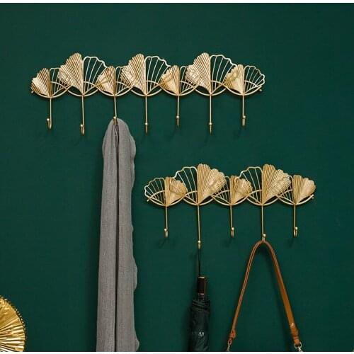 New Chinese Style Porch Wall Decor Modern Household The Door Hooks for Hanging Ginkgo Biloba Key Holder Wall Hanging Decoration
