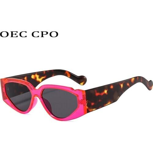OEC CPO Fashion Steampunk Square Sunglasses Women Vintage Cat Eye Sunglasses Men Retro Shades Female Eyewear UV400 O640
