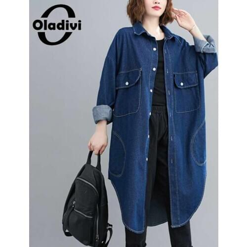 Женские джинсовые тренчи Oladivi China At AliExpress