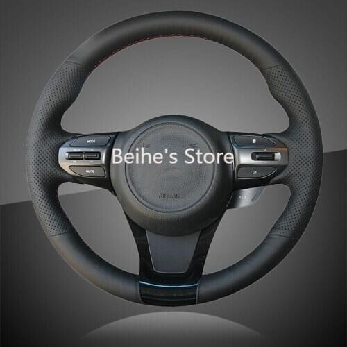 Artificial Leather Car Braid On Steering Wheel Cover for Kia K5 Optima 2014 2015
