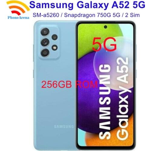 Original Samsung Galaxy A52 5G A5260 256GB【98% New】Unlocked Dual Sim Cell Phones 6.5" 8GB RAM Snapdragon Chipset Octa Core NFC