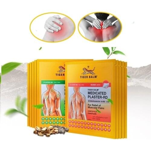 10 Sheets Tiger Balm Pain Relieving Patch medical Plaster, Warm Medicated Pain Relief, Plaster-RD, Relief Muscular Aches 7*10 cm