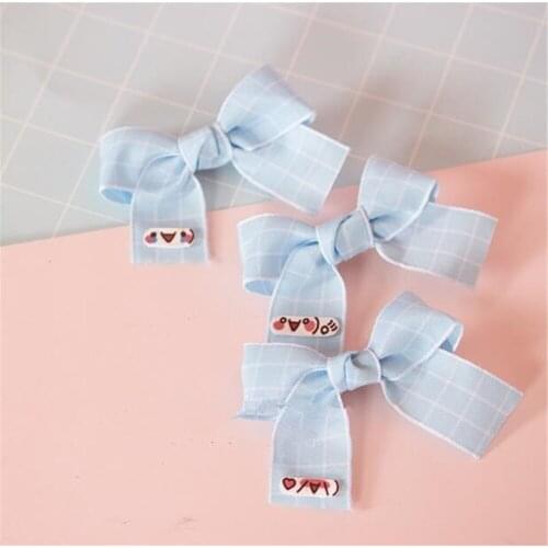 Sky blue Color Lolita girl KC Head band Bow Hairpin hair clasp Cosplay Hair Accessories Side Clip B1118