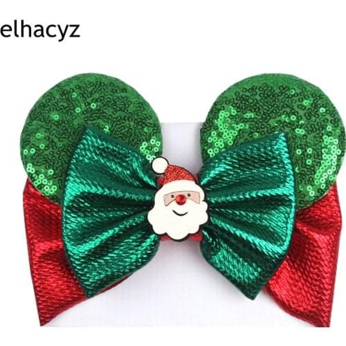 Halloween Mouse Ears Turban Headband 5'' Hairbows Christmas Hair Band For Girls Kids Fashion Festival Hair Accessories Head Wrap