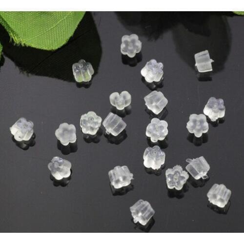 Earrings jewelry accessories DIY plum flower soft plastic ear plugging / blocked jewelry wholesale 100 pcs / lot