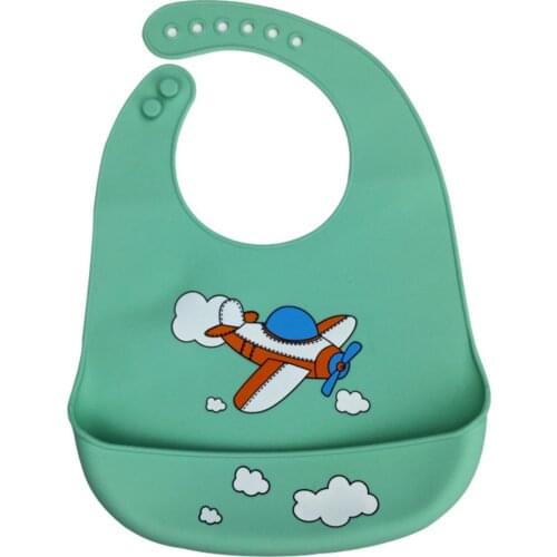 Silicone Baby Rice Bag Eating Bib Saliva Bag Waterproof Kids Apron Rice Pocket Print Feed Bag Eating Wear