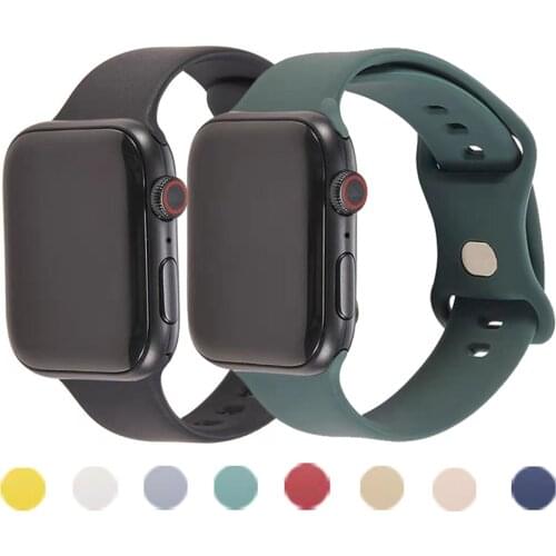 Silicone Strap for Apple Watch Band 44mm 40mm 38mm 42 Mm Rubber Belt Smartwatch Bracelet IWatch Serie Se 6 5 4 Soft Sports Strap