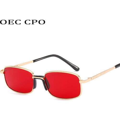 OEC CPO Fashion Square sunglasses Women Vintage Shades Brand Designer Sexy Red Black Sun Glasses Men Driving oculos femini O247