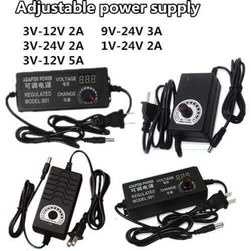 Universal power adapter Adjustable AC to DC 1V-24V 3V-12V 3V-24V 9V-24V display screen voltage Regulated supply adatpor 2A 3A 5A