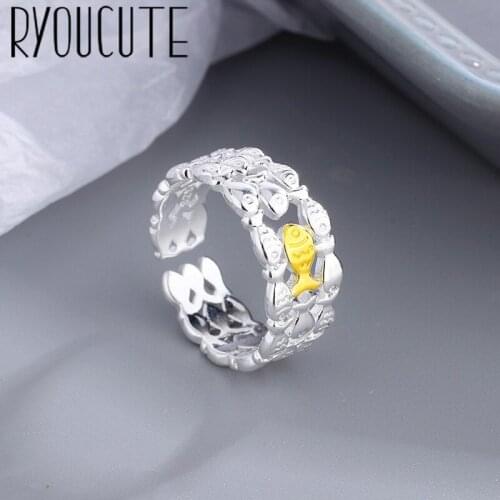 Punk Vintage Fish Ring For Women Men Adjustable Size Geometric Rings Exquisite Creative Jewelry Wholesale 2021