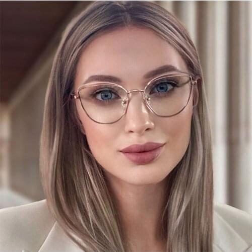 Cat Eye Anti Blue Light Metal Optical Glasses Frames Women Fashion Computer Glasses 50153