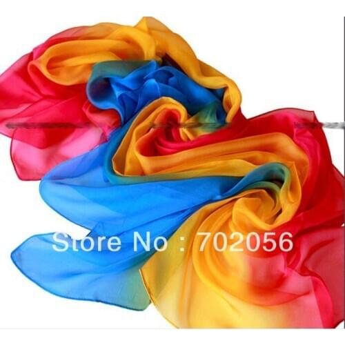 20 colors womens shaded 100% silk Satin Sarongs Hijabs Bandanas Scarf wrap shawl poncho 170*68cm mixed color 10pcs/lot #3353