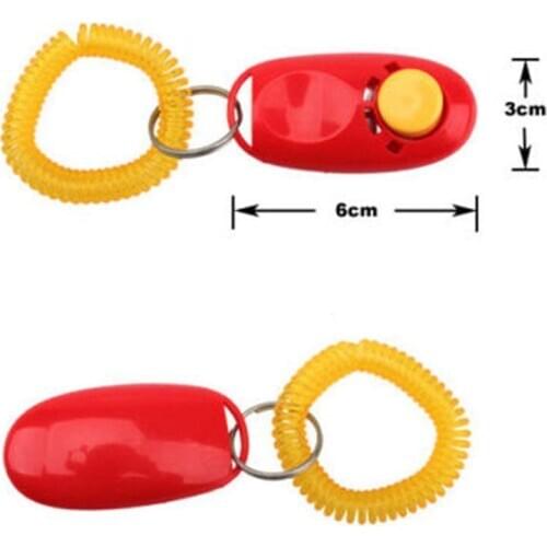 1*Dog Pet Click Clicker Training Obedience Agility Trainer Aid Wrist Strap New