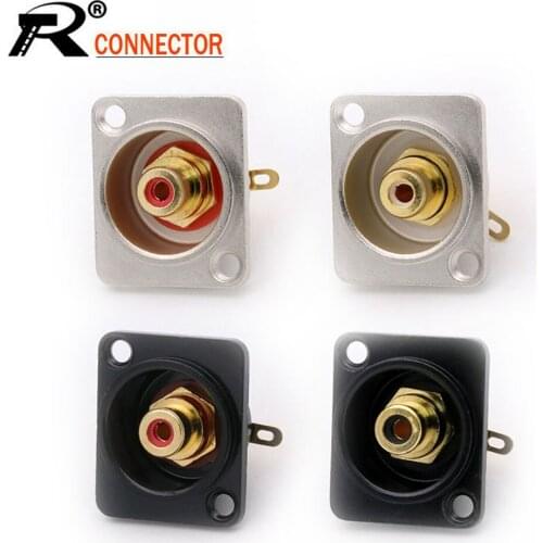 10pcs/lot RCA Female Jack Square Panel Mount Soldering RCA Socket Chassis Speaker Terminal Wire Connector 4 Colors Available