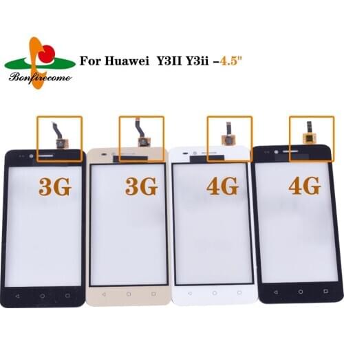 10Pcs\lot Touchscreen For Huawei Y3II y3ii Y3 ii 3G 4G Touch Screen Glass Digitizer Panel Sensor NO LCD