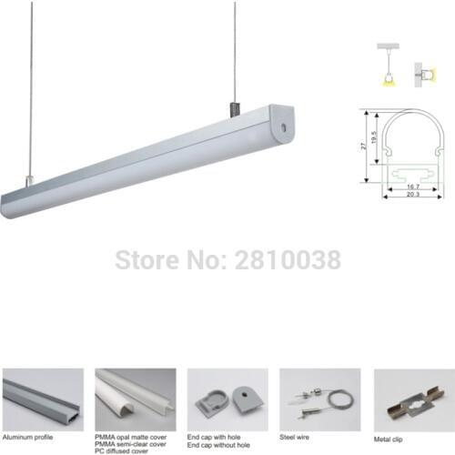 100 X 2M Sets/Lot Bow shape led aluminum profile and dome cover U type aluminium led channels for hanging lamps