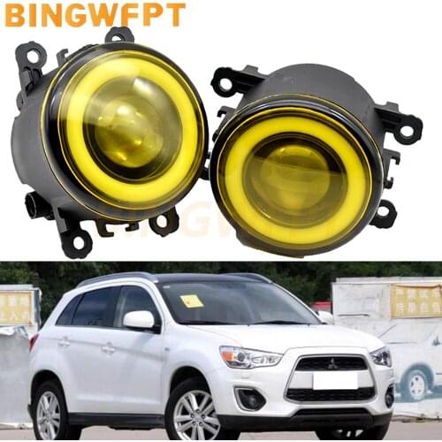 2Pcs Car H11 LED Fog Light Angel Eye DRL 12V For Mitsubishi ASX 2017 2018