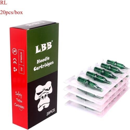 20pcs RL Tattoo Cartridge Needles Disposable Semi-Permanent Makeup Eyebrow Tattoo Pen Machine Supply 3RL/5RL/7RL/9RL/11RL/14RL