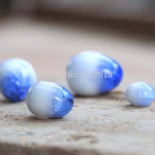 2018 new On sale 12mm 50pcs Ice Crack white Porcelain Ceramic oval Beads,oval Spacer beads Free shipping YS0044