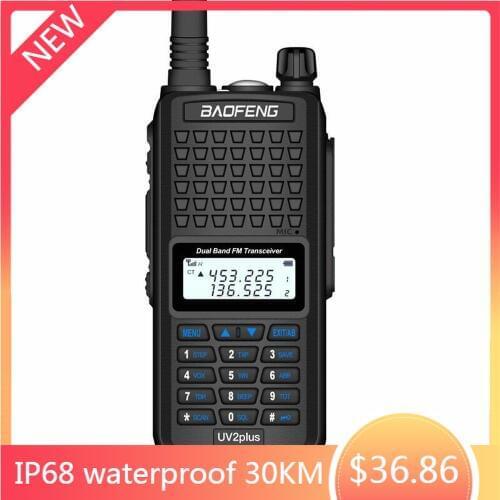 2020 Baofeng UV2Plus IP68 waterproof walkie talkie long range 30km ham CB radio hf transceiver UHF VHF Tri-Band Two Way Radio