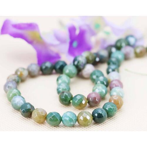 8mm Accessories Faceted Multicolor Natural India Onyx beads Round Shape DIY Stone Accessory Parts 15inch Jewelry making design