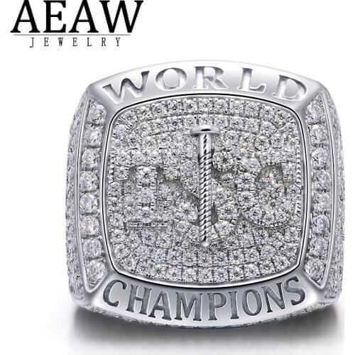 AEAW 3.79ctw round cut silver 925 jewelry all Mosisanite ring Basketball ring Championship