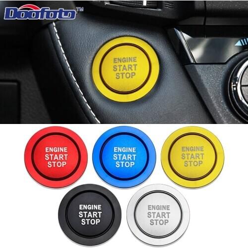 New Car Styling Accessories Fit For Toyota C HR Corolla Auris Prius Chr Cover Ring Start Stop Engine Power Button Ring Sticker