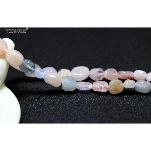 5 -9 mm Wholesale Irregular Shape Mix Color Morganite Natural Stone Beads For Jewelry Making DIY Bracelet Necklace Strand 15