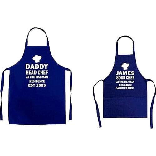 Custom Head Chef,Sous Chef,Fathe,Daddy,Son,Daughter,Adul,Child Apron set,Personalized kitchen training Parent and Child aprons